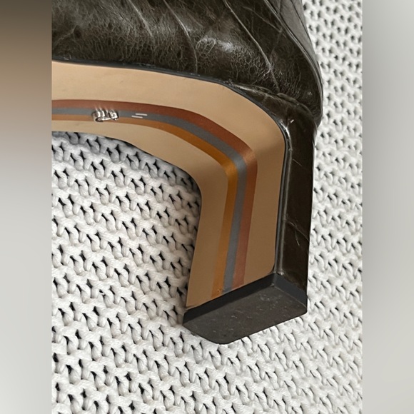 Sam Edelman Sylvia2 Knee High Boots in deep olive croco leather - Picture 13 of 16